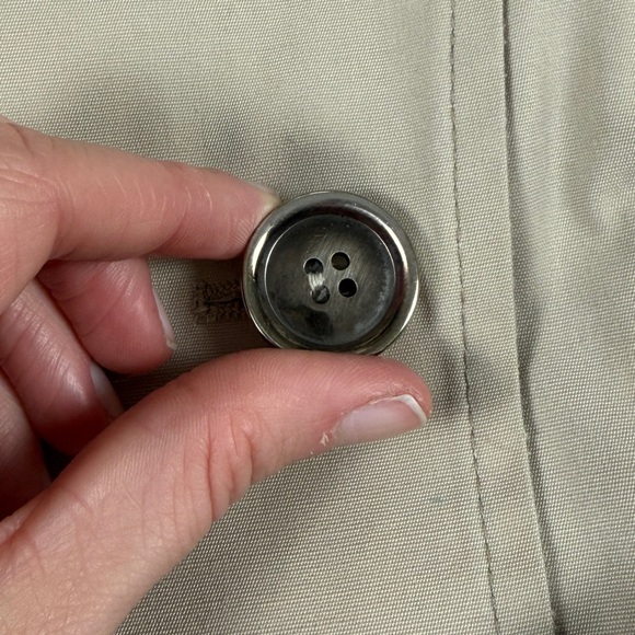 VTG London Fog Tan Double Breasted Belted Long Trench Coat Womens 8P Lightweight - Picture 10 of 14